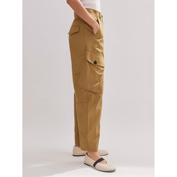ME+EM Khaki Cargo Pants US 6 UK 10 Tapered Barrel Cotton Engineered-Leg Pant - Picture 7 of 7